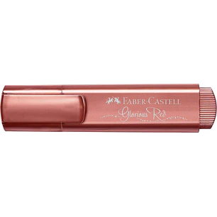 Faber-Castell Textliner 46 Metallic Marcador Fluorescente - Punta Biselada - Trazo entre 1mm y 5mm - Tinta con Base de Agua - Color Rojo Metalico