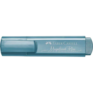 Faber-Castell Textliner 46 Metallic Marcador Fluorescente - Punta Biselada - Trazo entre 1mm y 5mm - Tinta con Base de Agua - Color Azul Metalico