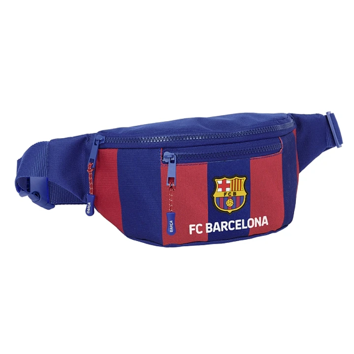 Safta F.C. Barcelona Bolsa de Cintura - 2 Compartimentos - Ajustable - 23x12x9cm - Color Rojo y Azul 1