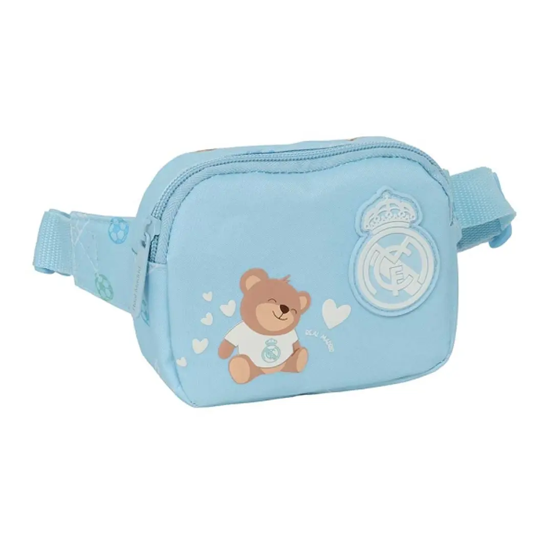 Safta Real Madrid Preescolar Bolsa de Cintura Infantil - Cremallera - Cintas Ajustables - Cierre de PVC - 14x11x4cm - Color Azul 1