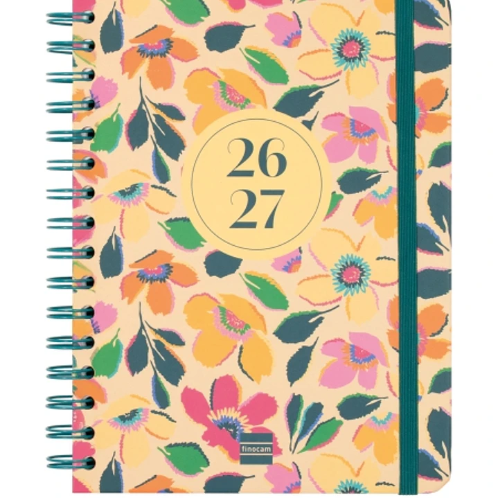 Finocam Cosmo Cart Agenda Escolar 26/27 en Catalan - Semana Vista Horizontal - Formato 4º - 155x212mm - Tapas de Carton Forrado - Papel de 80g/m2 - Es 1