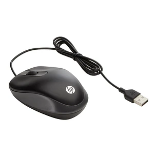 HP Travel Mouse Raton USB - 1000 DPI - Diseño Ultraligero y Supercompacto para Viaje - 2 Botones + Rueda de Desplazamiento - Ambidiestro - Color Negro