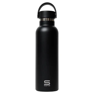 Safta Botella Termo de 600ml - Acero Inoxidable - Base de Silicona Antideslizante - Asa Superior - Color Negro