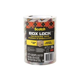Scotch Box Lock Pack de 3 Precintos de Embalaje - 48mm x 50m - Color Transparente