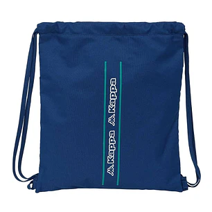 Safta Kappa Marino Saco Plano - Bolsillo con Cremallera - Cierre con Cordones - 5L - Ligero y Portatil - 350x10x400mm - Color Azul Marino