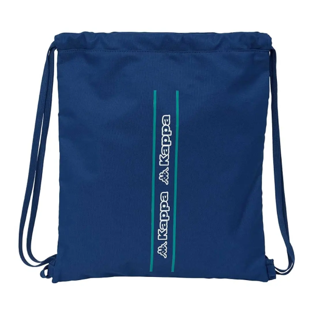 Safta Kappa Marino Saco Plano - Bolsillo con Cremallera - Cierre con Cordones - 5L - Ligero y Portatil - 350x10x400mm - Color Azul Marino 1
