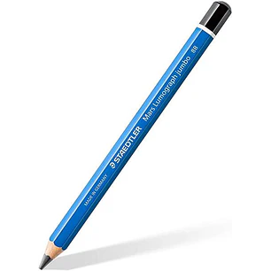 Staedtler Mars Lumograph Jumbo 100J Lapiz de Grafito - Mina 8B - Acabados Metalicos - Diametro Mina 5.3mm Aprox - Alta Resistencia a la Rotura