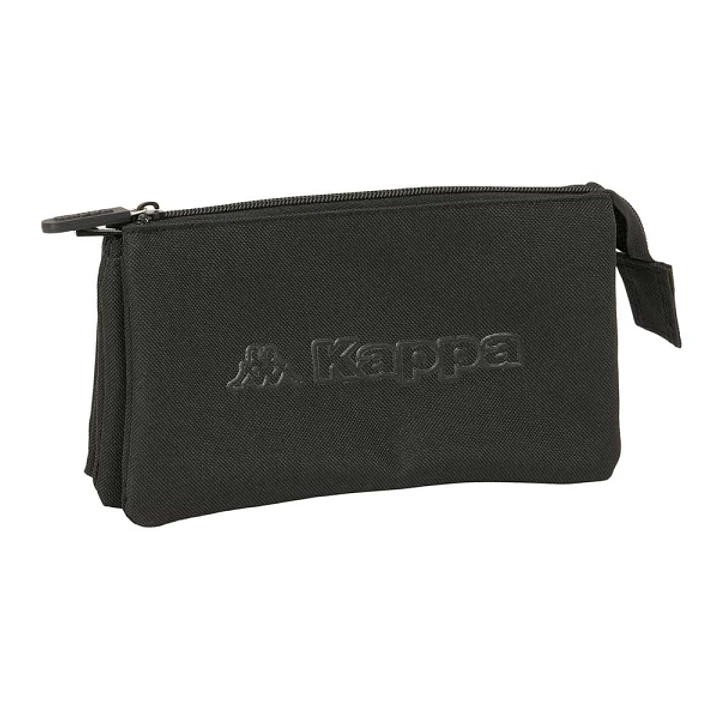 Safta Kappa Basics Portatodo - 3 Compartimentos con Cremalleras - Bolsillo Interior - 0.6L - 220x30x120mm - Color Negro 1