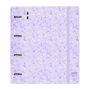 Safta Carpeta con 4 Anillas 35mm - Tapa de Plastico - Recambio 100 Hojas - Cierre Elastico - Ranura para Boligrafo - Solapa Interior - 270x40x320mm - 