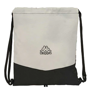 Safta Kappa Grey Saco Plano - Bolsillo con Cremallera - Cierre con Cordones - 5L - Ligero y Compacto - 350x10x400mm - Color Negro y Gris