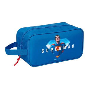 Safta Superman Zapatillero - Asa Lateral - 6L - Facil Transporte - Organizacion de Calzado - 290x140x150mm - Color Azul Oscuro