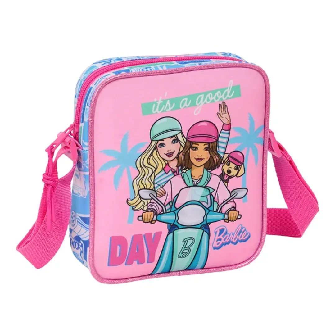 Safta Barbie Bolsito con Bandolera - 1L - Ideal para Uso Diario - 160x40x180mm - Color Rosa 1