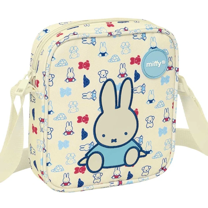 Safta Miffy Buddy Bolsito con Bandolera - Material Reciclado - Resistente al Agua - 1L - Ideal para Uso Diario - 160x40x180mm - Color Beige 1