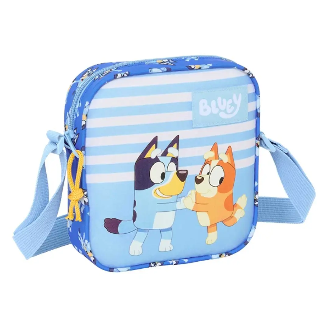 Safta Bluey Let'S Play Bolsito con Bandolera - 1L - Material Resistente - Facil de Transportar - Ideal para Uso Diario - 160x40x180mm - Color Azul 1
