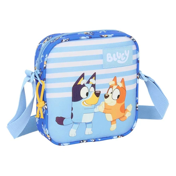 Safta Bluey Let'S Play Bolsito con Bandolera - 1L - Material Resistente - Facil de Transportar - Ideal para Uso Diario - 160x40x180mm - Color Azul 1