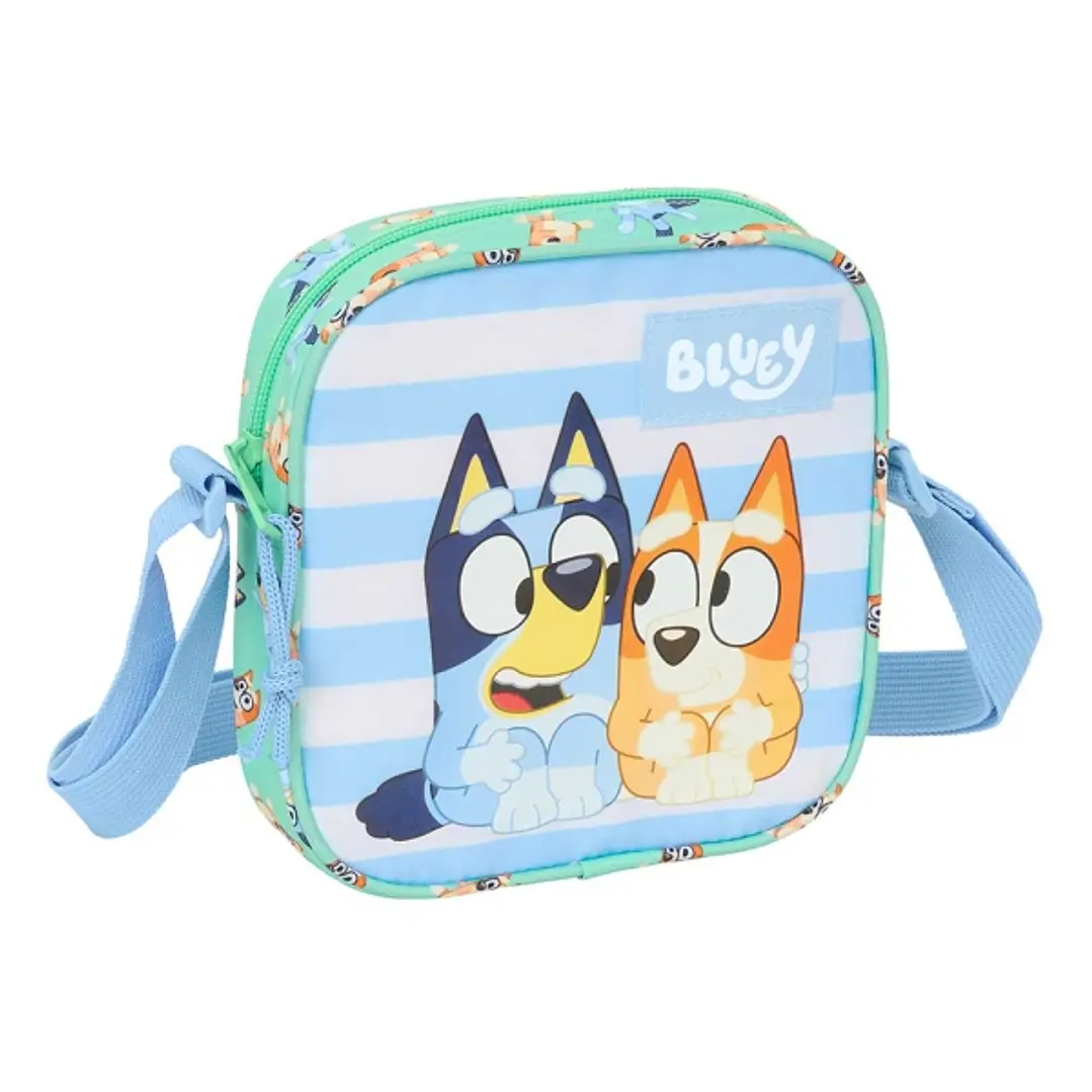 Safta Bluey Sisters Bolsito con Bandolera - 1L - Ideal para Uso Diario - Ligero y Portatil - 160x40x180mm - Color Azul 1