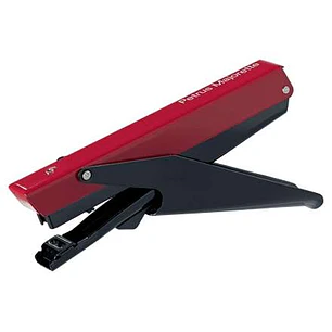 Petrus 205 Mini Majorette Grapadora de Tenaza + 1 Caja 600 Grapas - Hasta 10 Hojas - Grapado Cerrado - Colores Surtidos