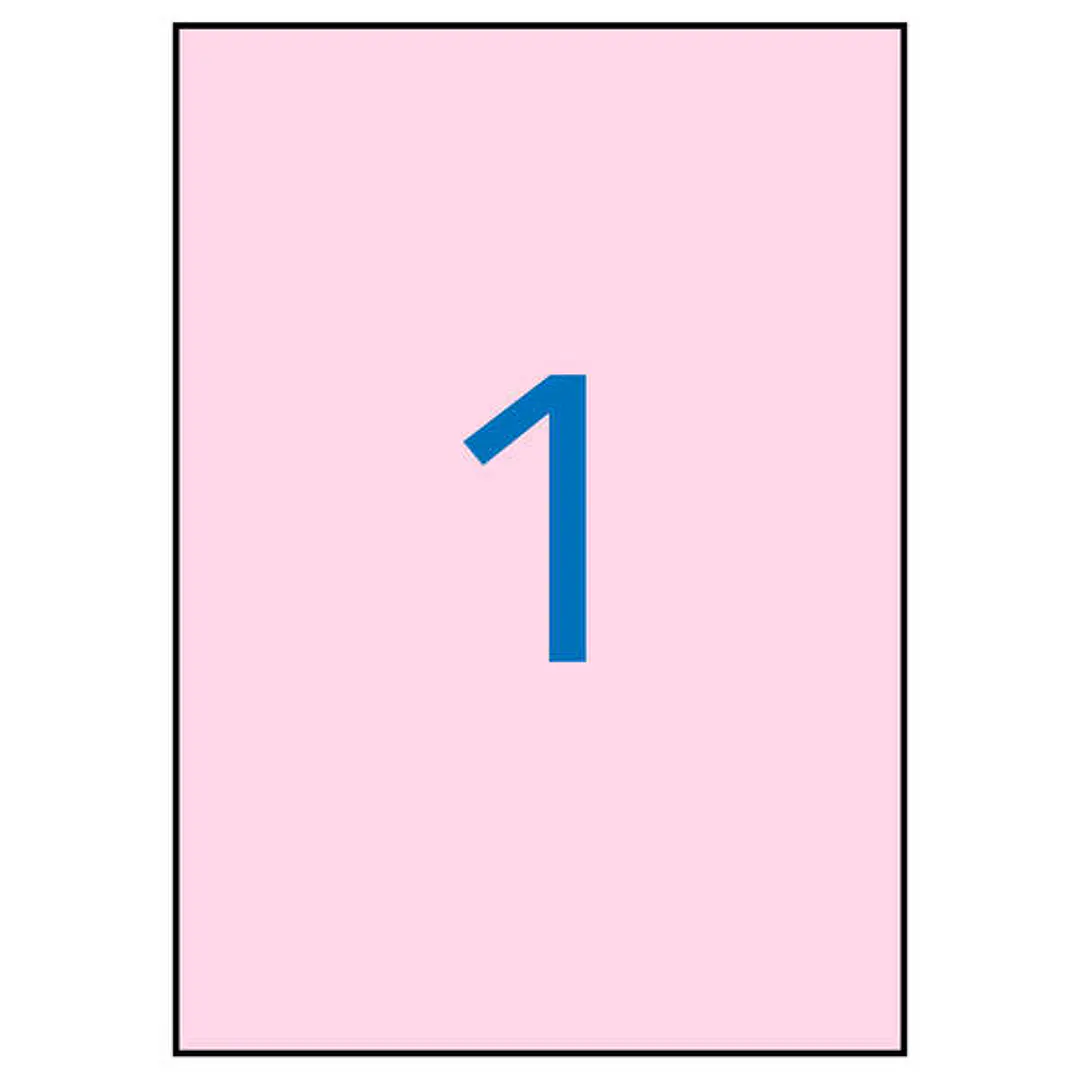 Apli Etiquetas Rosa Pastel Permanentes 210.0 x 297.0mm 20 Hojas 1