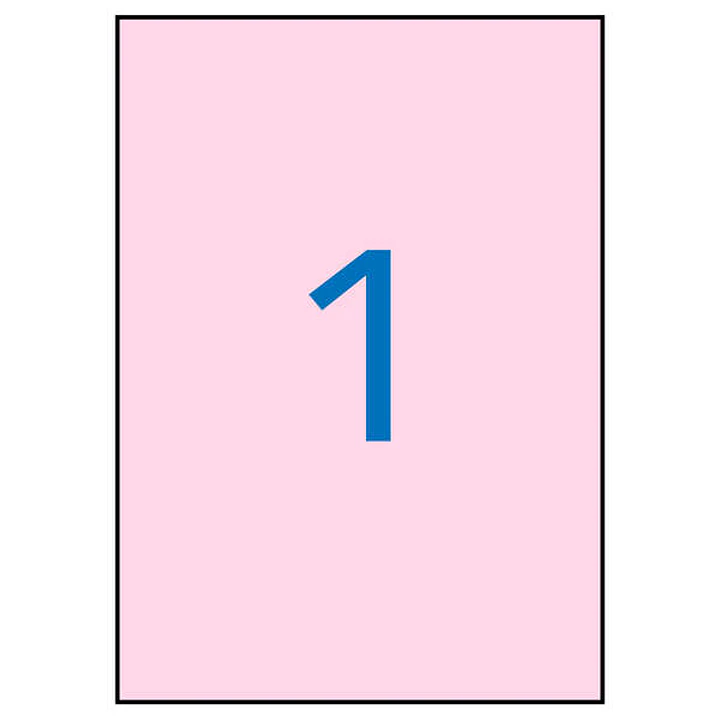 Apli Etiquetas Rosa Pastel Permanentes 210.0 x 297.0mm 20 Hojas 1