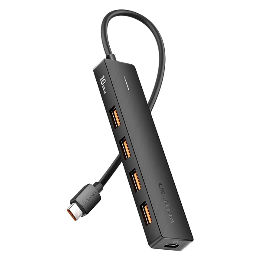Vention Hub USB 5 en 1 - Potencia 100W - Cable USB-C de 15cm - 4xUSB-A - USB-C - Velocidad hasta 10Gbps - Color Negro 1