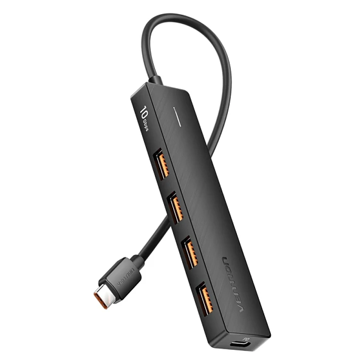 Vention Hub USB 5 en 1 - Potencia 100W - Cable USB-C de 15cm - 4xUSB-A - USB-C - Velocidad hasta 10Gbps - Color Negro 1