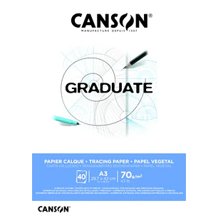 Canson Graduate Vegetal Bloc Encolado de 40 Hojas A3 - 75g - Color Blanco