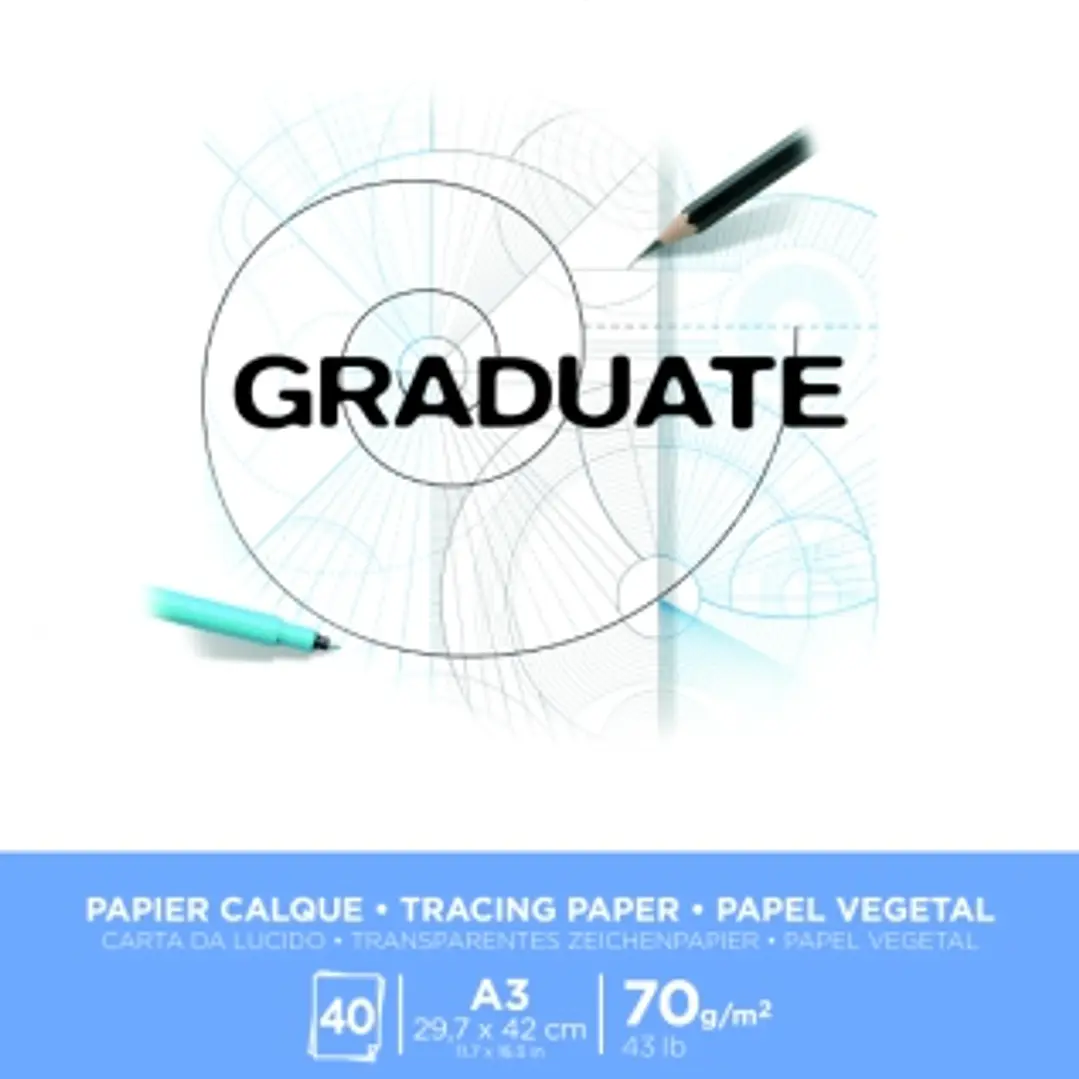 Canson Graduate Vegetal Bloc Encolado de 40 Hojas A3 - 75g - Color Blanco 1