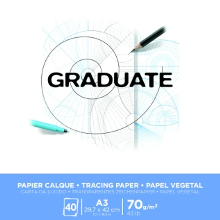 Canson Graduate Vegetal Bloc Encolado de 40 Hojas A3 - 75g - Color Blanco 1