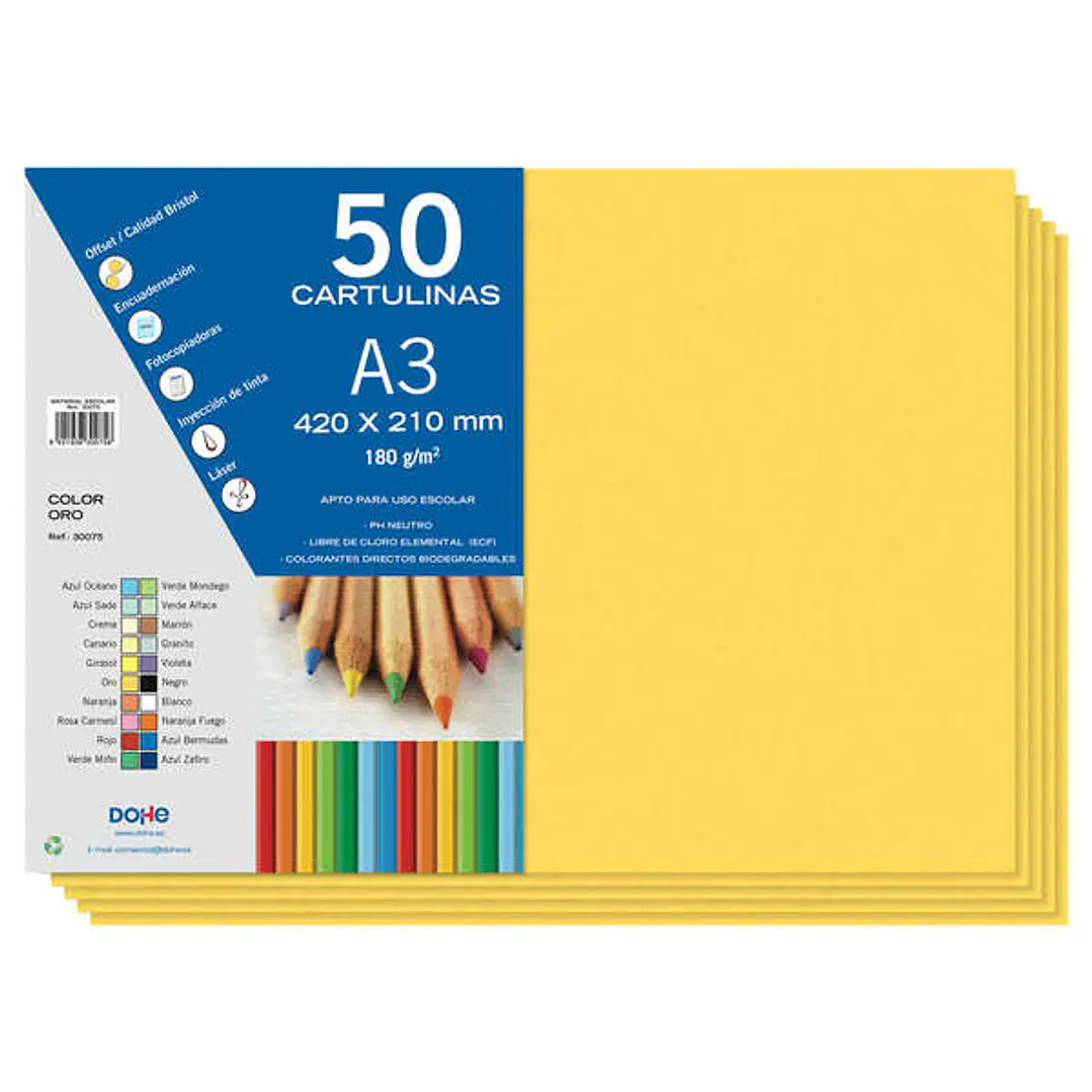 Dohe Cartulinas A3 - 50 Hojas - Ideal para Manualidades y Proyectos Escolares 1