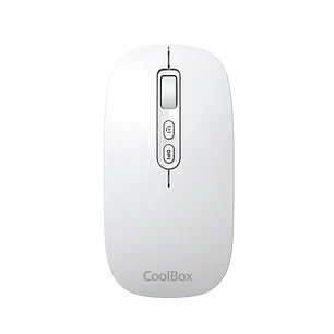 Coolbox W02 Raton Inalambrico - Bluetooth y RF 2.4GHz - Super Ligero - Boton Acceso Copilot - Recargable Por USB-C - DPI Ajustable - Sensor Optico - C