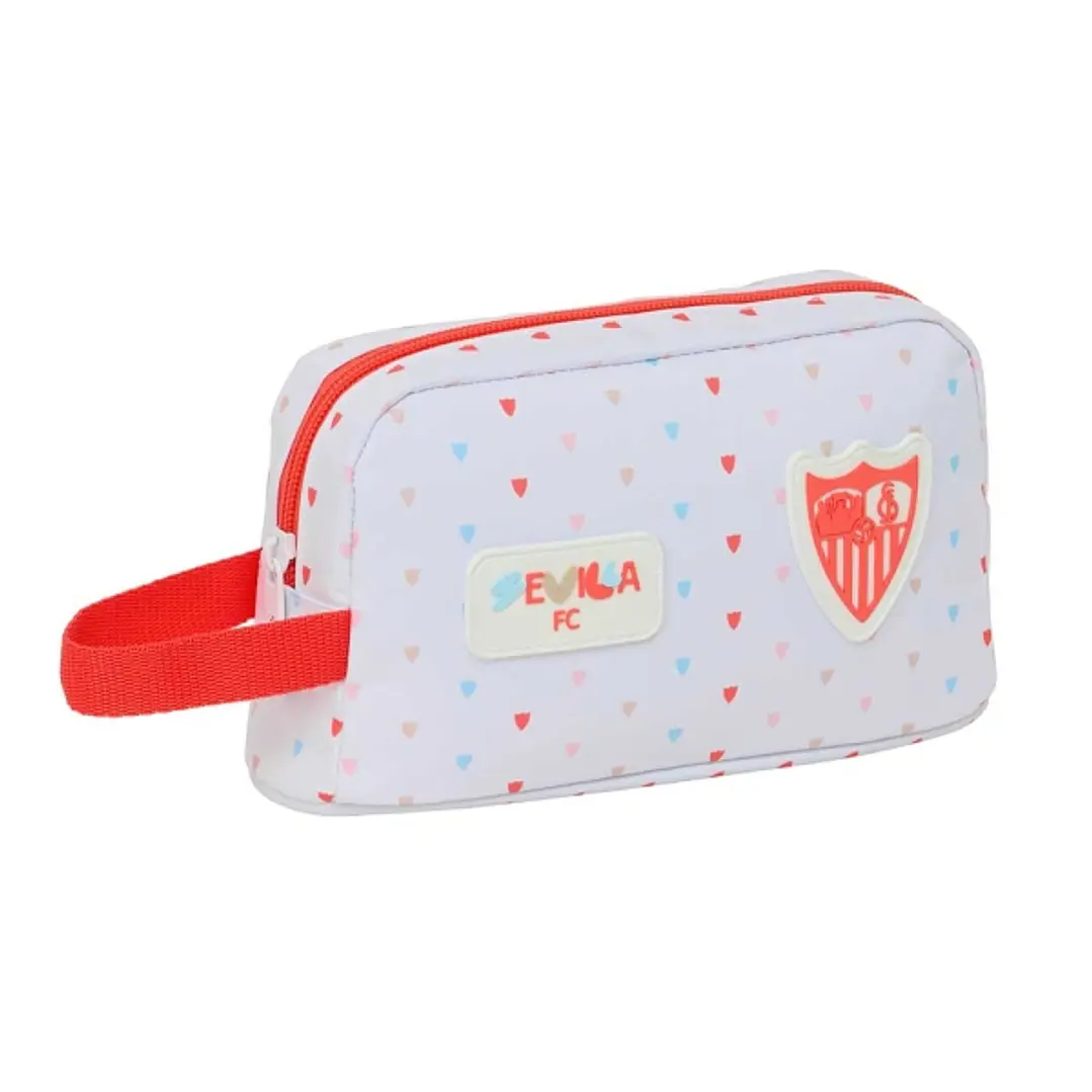 Safta Sevilla FC Bolsa Preescolar Isotermica Porta Alimentos - Asa de Mano Lateral - Cremallera - 21.5x12x6.5cm - Color Blanco y Rojo 1