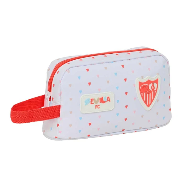 Safta Sevilla FC Bolsa Preescolar Isotermica Porta Alimentos - Asa de Mano Lateral - Cremallera - 21.5x12x6.5cm - Color Blanco y Rojo 1