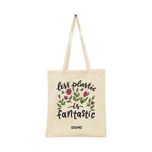 Dohe Totebag Mediano de Algodon 50% Reciclado y Organico 220g/m2 - Asas Largas - Sostenible y Respetuoso con el Medio Ambiente - Ideal para Uso Diario