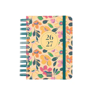 Finocam Cosmo Cart Agenda Escolar 26/27 en Catalan - 1 Dia por Pagina - Formato 8º - 120x169mm - Tapas de Carton Forrado - Papel de 80g/m2 - Espiral -