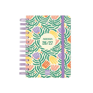 Finocam Cosmo Cart Agenda Escolar 26/27 en Catalan - 1 Dia por Pagina - Formato 8º - 120x169mm - Tapas de Carton Forrado - Papel de 80g/m2 - Espiral -