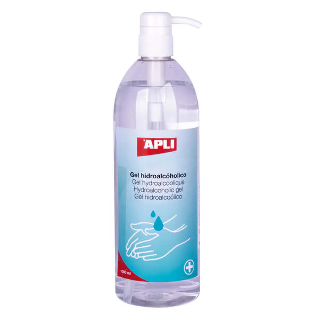 Apli Gel Desinfectante 1000 - Limpieza y Desinfeccion de Manos - 70% Etanol - sin Necesidad de Aclarar - Botella con Dosificador 1