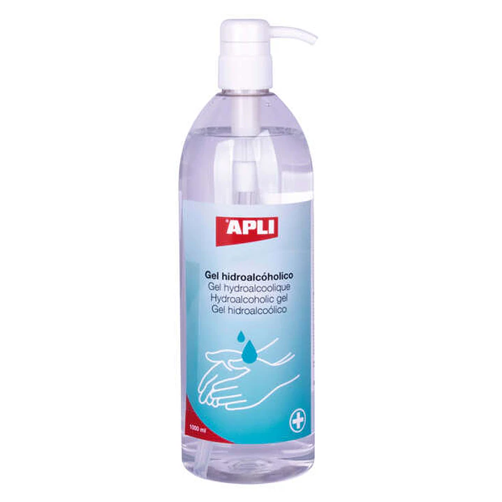 Apli Gel Desinfectante 1000 - Limpieza y Desinfeccion de Manos - 70% Etanol - sin Necesidad de Aclarar - Botella con Dosificador 1