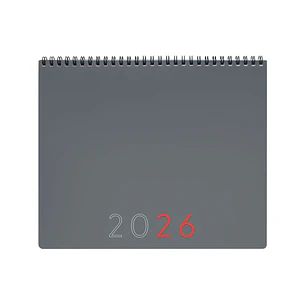 Finocam Agenda Planificador Internacional - Anual 2026 - Espacio para Escribir - 250x13x200mm - Mes Vista - Color Gris