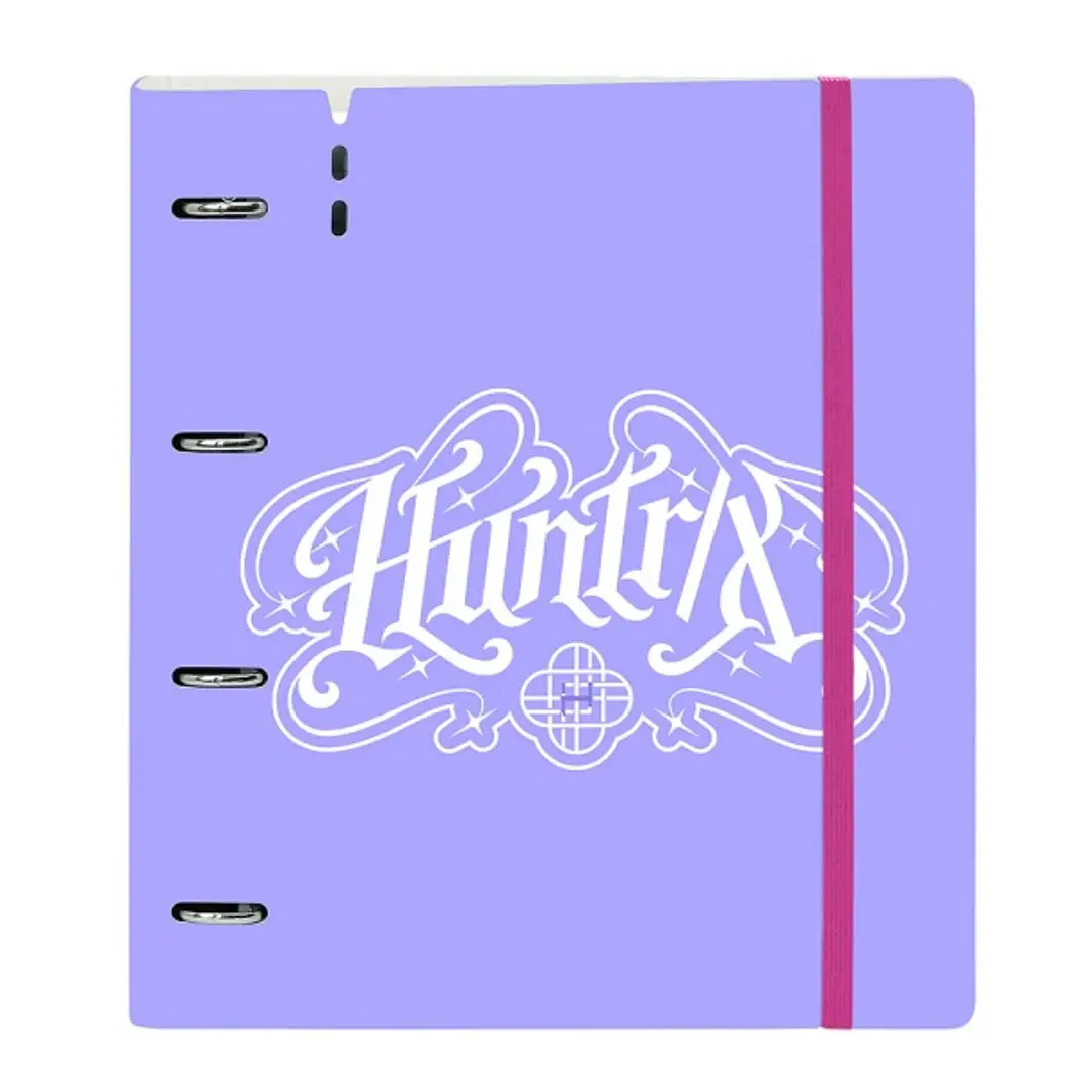 Safta K-Pop Demon Hunters Carpeta de 4 Anillas de 35mm - Recambio de 100 Hojas A4 - Cuadricula de 5x5mm - 90g/m2 - Separadores Internos - Goma Elastic 1