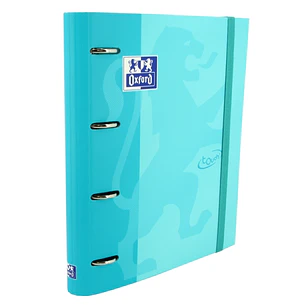 Oxford Europeanbinder Touch A4+ Carpeta de Anillas con Recambio Cuadricula 5x5 - Tapa Extradura - Cierre con Goma Elastica - Color Azul Pastel