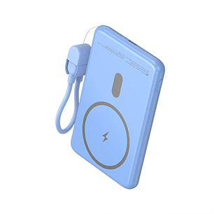 Leotec Powerbank Inalambrico 5.000 mAh -  PD 20W - Qi 15W - Color Azul