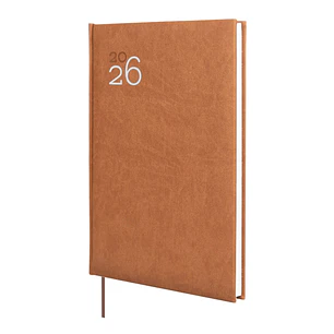 Finocam Dynamic Milano Agenda Profesional - Anual 2026 - Tapa Dura Acolchada - Formato Y11 - 168x19x245mm - Semana Vista en Vertical - Color Marron