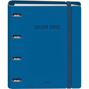 Dohe Colour Vibes Polyfoam Carpeta de 4 Anillas Mixtas de 35mm A4 Recambio 100 Hojas Cuadricula 5mm - Cubierta de Polyfoam 2mm - Cierre con Goma - Inc