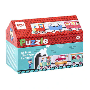 Apli Kids Puzle Trenes - 20 Piezas de Diferentes Tamaños - Diseño Exclusivo Infantil, Colorido, Claro y Simple - Facil Manejo - Carton de 2mm con Acab