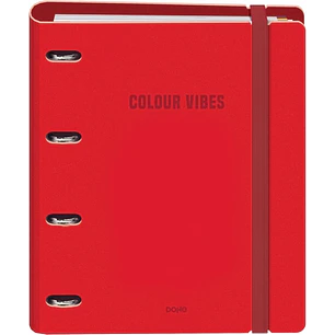 Dohe Colour Vibes Polyfoam Carpeta de 4 Anillas Mixtas de 35mm A4 Recambio 100 Hojas Cuadricula 5mm - Cubierta de Polyfoam 2mm - Cierre con Goma - Inc