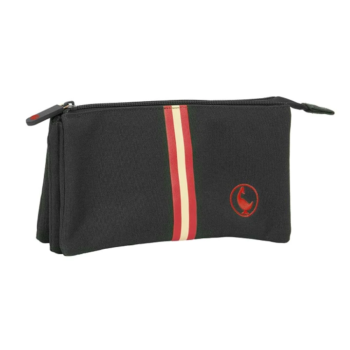 Safta el Ganso Basics Black Portatodo - 3 Compartimentos con Cremalleras - 0.6L - Bolsillo Interior - 220x30x120mm - Color Negro 1