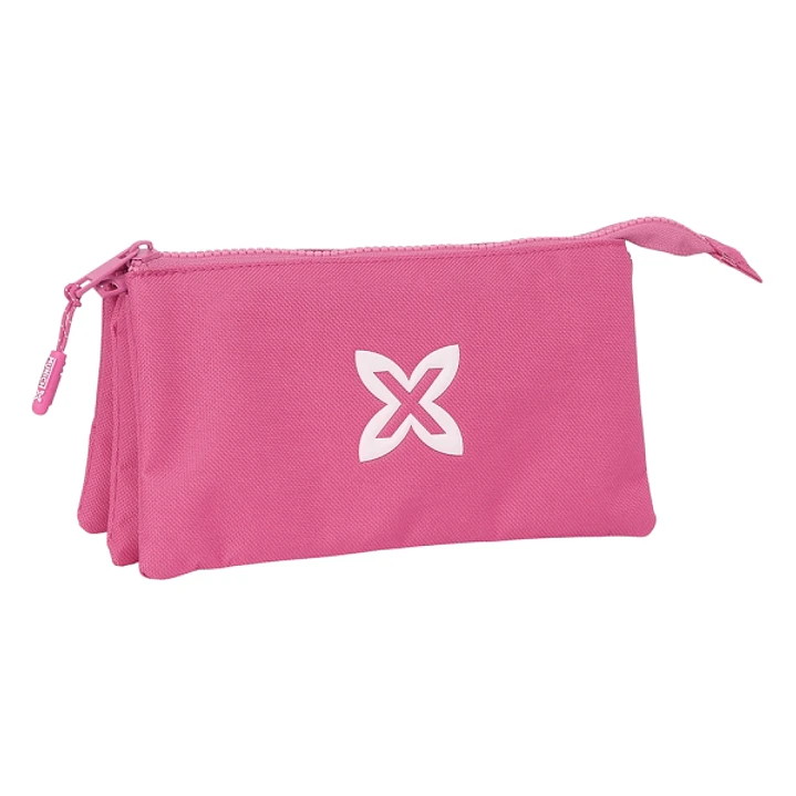Safta Munich Basicos Fucsia Portatodo - 3 Compartimentos con Cremalleras - Bolsillo Interior - 0.6L - 220x30x120mm - Color Rosa 1