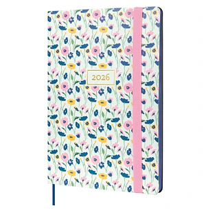 Finocam Flexi Joy Agenda en Catalan - Anual 2026 - Tapa Blanda - Formato FA5 - 151x13x214mm - Semana Vista en Vertical - Tematica de Flores