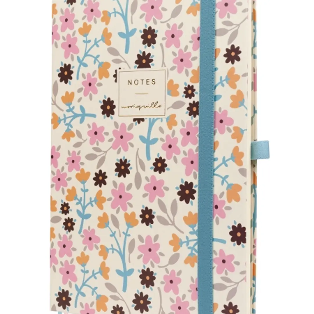 Finocam Moniquilla Cuaderno de Tapa Dura - 72 Hojas - Formato A5 - 148x210mm - Papel Crema de 80g/m2 - Liso - Bolsillo Interior - Cierre con Goma - Ho 1
