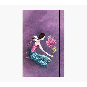 Pictura Gaëlle Boissonnard Cuaderno de Tapa Dura - 13x21cm - Cierre con Cinta Elastica - Cinta de Raso para Marcar La Pagina - 192 Paginas con Lineas